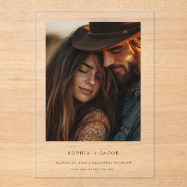 Modern Western Photo Boots Save the Date  アクリル招待状