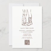 Modern Western Photo Boots Save the Date 招待状 (裏面)