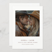 Modern Western Photo Boots Save the Date 招待状 (正面/裏面)