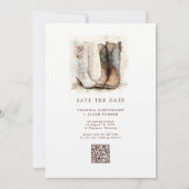 Modern Western Photo Boots Save the Date  招待状 (裏面)