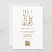 Modern Western Photo Cowboy Cowgirl Save the Date 招待状 (裏面)