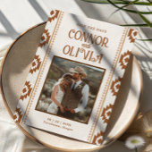 Modern Western Photo Save the Date Card 招待状