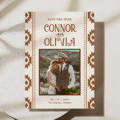 Modern Western Photo Save the Date Card 招待状