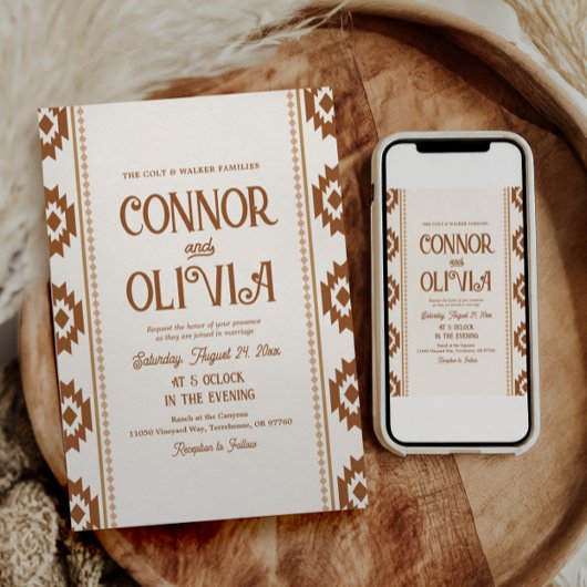 Modern Western Photo Wedding Invitation 招待状