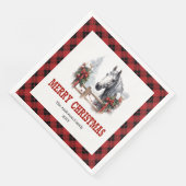Modern Western Tartan Christmas Paper Napkins (コーナー)