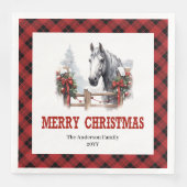Modern Western Tartan Christmas Paper Napkins (正面)