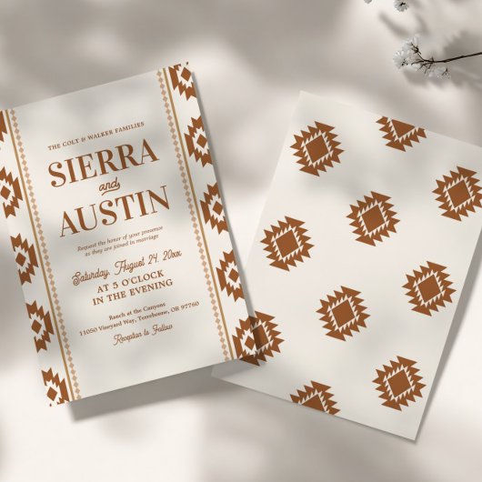 Modern Western Wedding Invitation 招待状