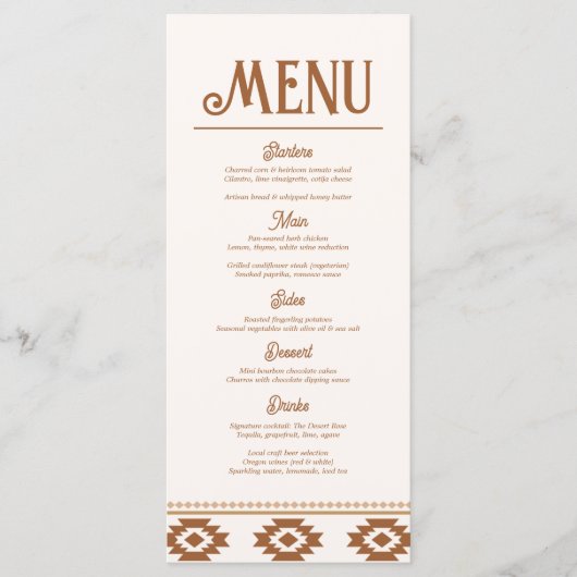 Modern Western Wedding Menu メニュー (正面)