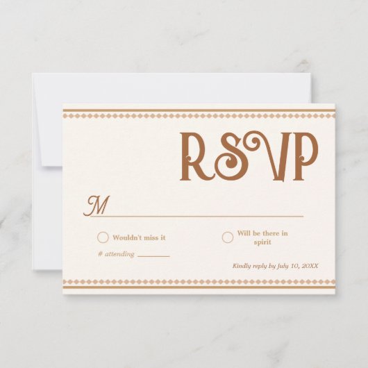 Modern Western Wedding RSVP Card (正面)