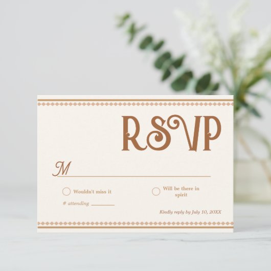 Modern Western Wedding RSVP Card (スタンド正面)