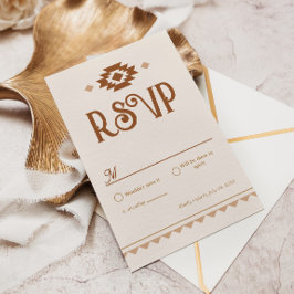 Modern Western Wedding RSVP Card