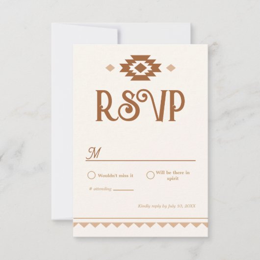 Modern Western Wedding RSVP Card (正面)
