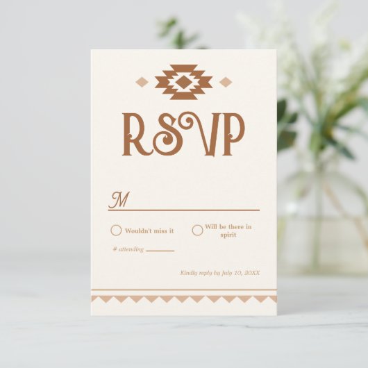 Modern Western Wedding RSVP Card (スタンド正面)