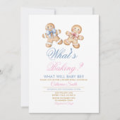 Modern What’s Baking Gingerbread Gender Reveal 招待状 (正面)