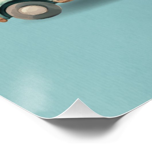 Modern Whimsical Animals in Vehicles Poster ポスター (コーナー)