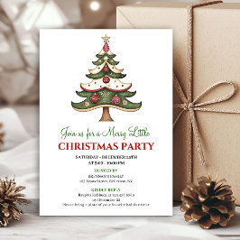 Modern whimsical Christmas tree Christmas invite 招待状