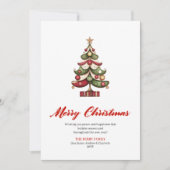 Modern Whimsical Christmas Tree Greeting Design シーズンカード (正面)