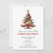Modern whimsical Christmas tree party invitation 招待状 (正面)