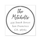 Modern Whimsical Frame Wedding Return Address セルフインキングスタンプ (デザイン)