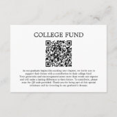 Modern Whimsical Gold Black Graduation Cap エンクロージャーカード (裏面)