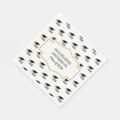 Modern Whimsical Gold Black Graduation Cap スタンダードランチョンナプキン (角)