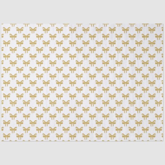 Modern Whimsical Gold Coquette Bow Graduation 薄葉紙 (正面)