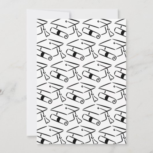 Modern Whimsical Hand Drawn Bow Graduation Party 招待状 (裏面)