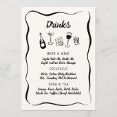 Modern & Whimsical Hand Drawn Drinks Menu メニュー (正面)