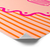 Modern Whimsical Hand Drawn Vase of Flowers ポスター (角)