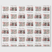 Modern Whimsical Holly Jolly Christmas Name ラッピングペーパー (フラット)