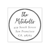 Modern Whimsical Round Wedding Return Address ラバースタンプ (インプリント)