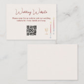 modern whimsical Wedding Website QR Code Enclosure エンクロージャーカード (正面/裏面)