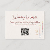 modern whimsical Wedding Website QR Code Enclosure エンクロージャーカード (正面)