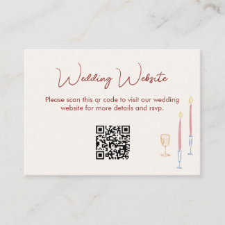 modern whimsical Wedding Website QR Code Enclosure エンクロージャーカード