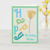 Modern Whimsy Flower Happy Birthday Card カード (黄色い花)