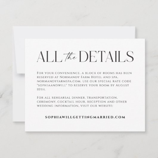 Modern Whimsy Wedding Details Enclosure Card 出欠カード (正面)