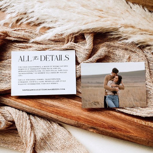 Modern Whimsy Wedding Details Enclosure Card 出欠カード