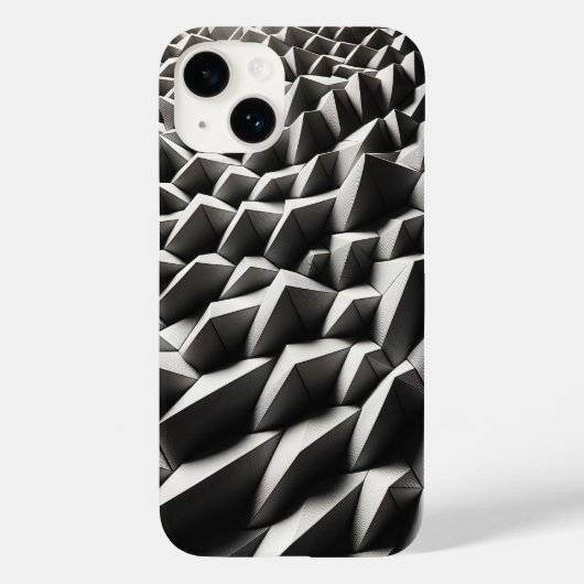 Modern White 3D Geometric Phone Case - Minimalist Case-Mate iPhoneケース (裏面)