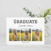 Modern White and Black Photo Grad Announcement 招待状 (スタンド正面)