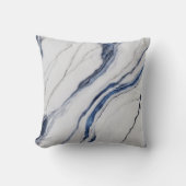 Modern White and Blue Minimalist Marble クッション (正面)