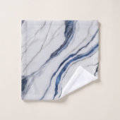 Modern White and Blue Minimalist Marble バスタオルセット (ウォッシュタオル)