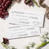 Modern White and Brown Wedding Menu Card 招待状