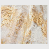 Modern White And Gold Brush Painted Background Tex ラッピングペーパー (フラット)