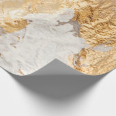 Modern White And Gold Brush Painted Background Tex ラッピングペーパー (角)