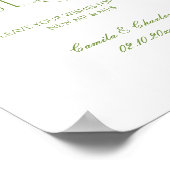 Modern White and Green Wedding Guestbook Poster ポスター (角)