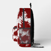 Modern White Backpack with Deep Red Paint Splatter プリントバックパック (右)