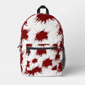 Modern White Backpack with Deep Red Paint Splatter プリントバックパック (正面)