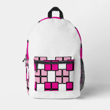 Modern White Backpack with Pink & Purple 