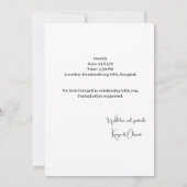 Modern White & Beige Wedding Invitation – Botanica 招待状 (裏面)