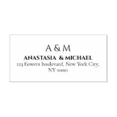 Modern white black minimal wedding return adress セルフインキングスタンプ (デザイン)